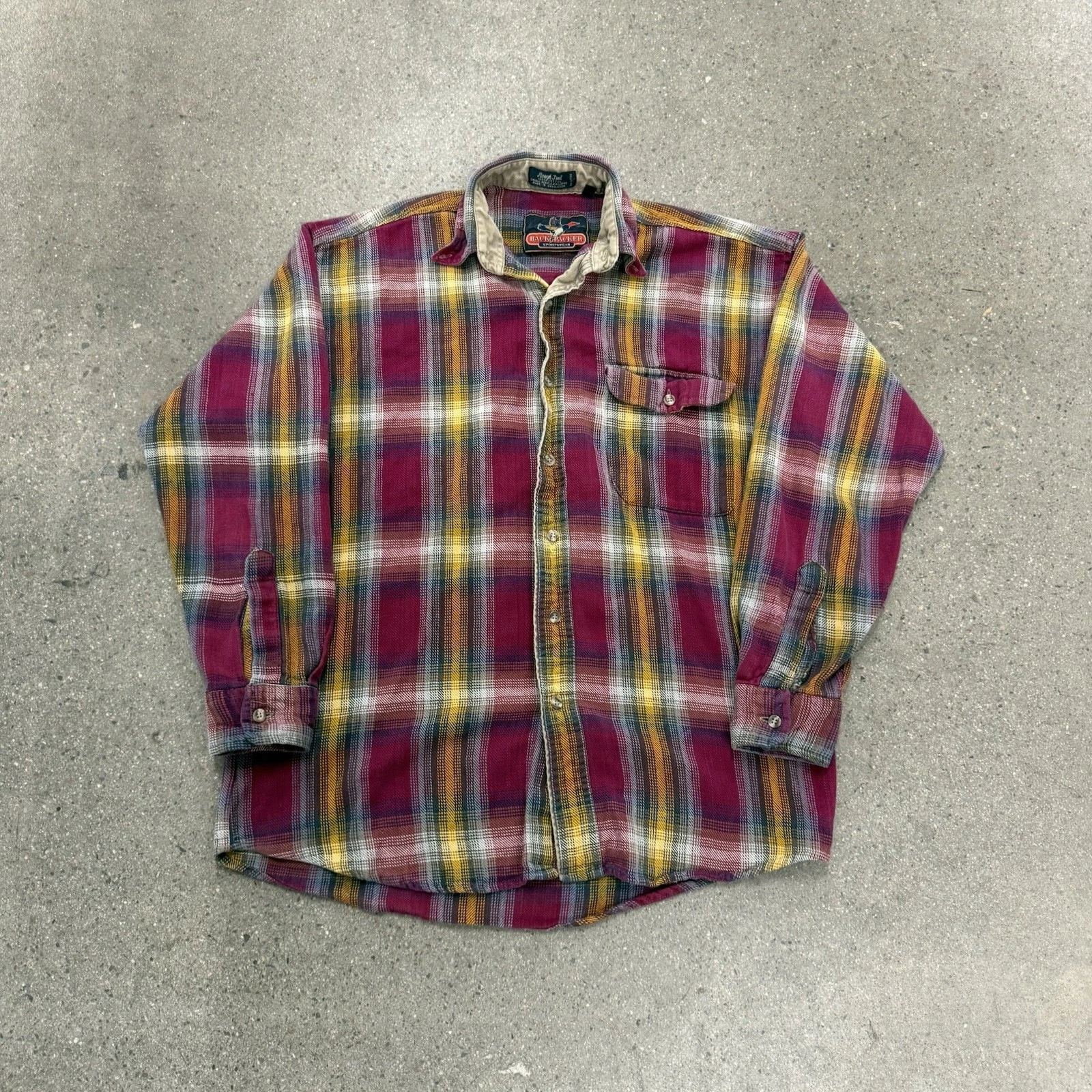 Vintage Backpacker Outdoors Classic Plaid Flannel Shirt Men's Size Small