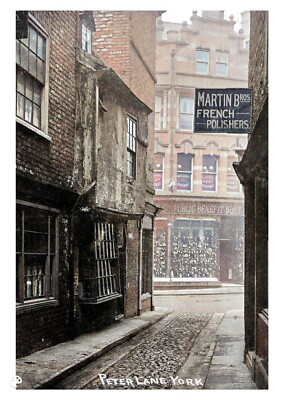 ptc5280 - Yorks - A very early view down a narrow Peter Lane, York - print 6x4 