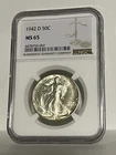 1942-D Walking Liberty Half Dollar MS65 NGC - Bright White Blazer