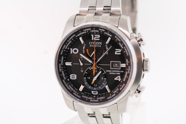 Men's Citizen AT9010-52E Eco-Drive Stainless Steel World Time A-T Watch | eBay