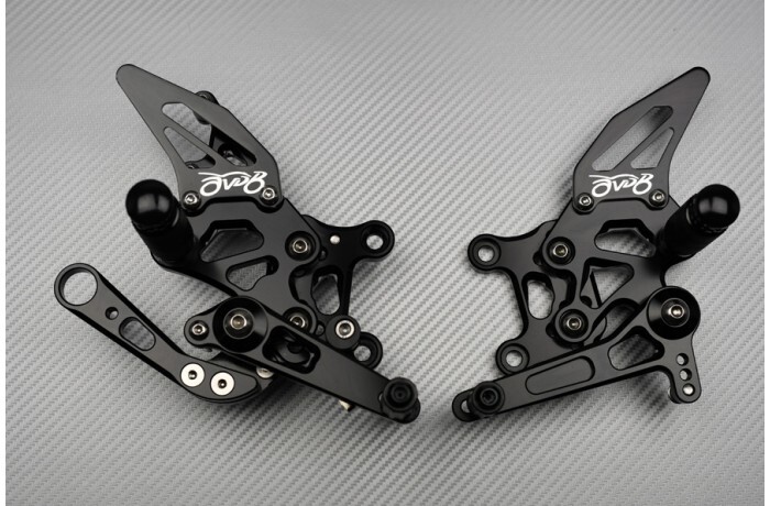 Commandes reculées moto réglables vertes Aprilia RSV4 2009-2013 - 2