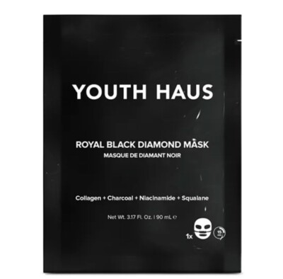 #ad Youth Haus Royal Black Diamond Face Masks Set of 5 NIB $24.49