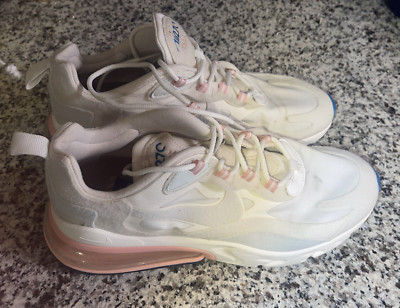 Nike Air Max 270 React W Sz 9.5 White Shoes Running Walking Pickleball Tennis!