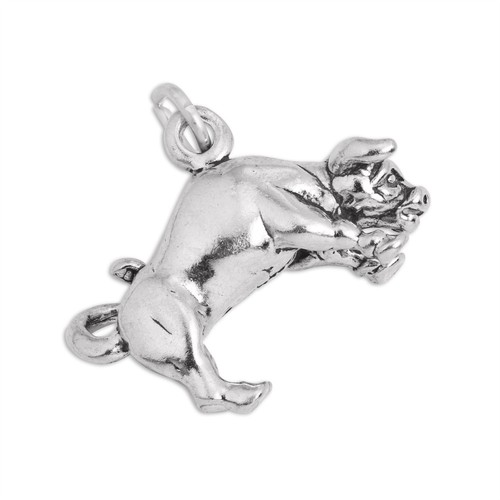 Breloque Taureau Vintage Argent 925 – Charme Gravé Pour Bracelet Ou Collier Pandora Style