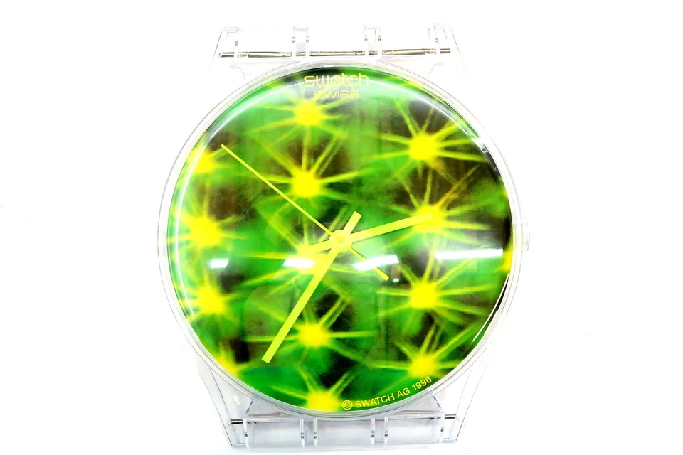 NUEVO Enorme Reloj de Pared Reloj Swatch CACTUS MAXI 1996 MGK245 NUEVO EN CAJA NOS 83" Alto Foto 3 de 4