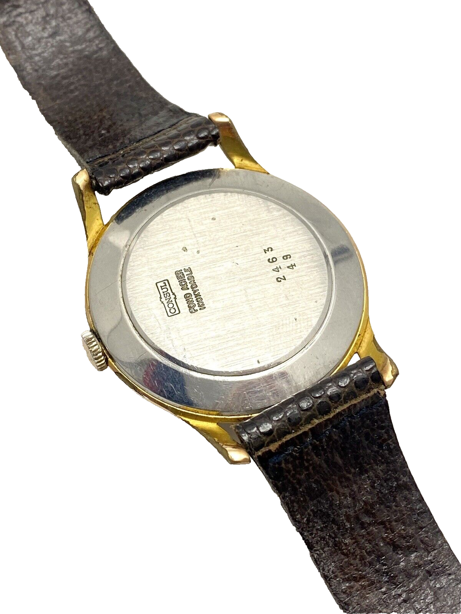 Montre Bracelet 'Consul' Style Suisse Vintage - Argenté, Occasion, Personnalisée