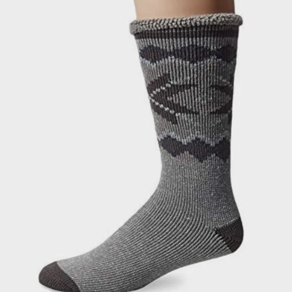NEW Muk Luks Men's Heat Retainer Socks 1 Pair Thick Thermal Insulated Size 10-13
