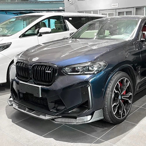 ABS Carbon Front Bumper Spoiler Lip Kit For BMW F97 X3M F98 X4M 2022 2023 2024 - Imagen 5 de 12