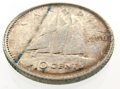 1950 Canada Ten Cents Silver Dime Canadian Circulated George VI