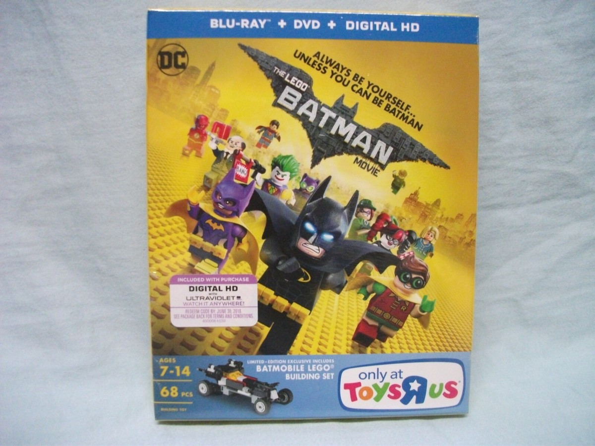 The Lego Batman Movie Blu-Ray + DVD With Batmobile Lego Building 
