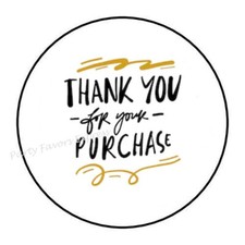 30 THANK YOU FOR YOUR PURCHASE ENVELOPE SEALS LABELS STICKERS 1.5" ROUND