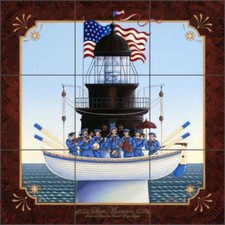 Lighthouse Tile Mural Parker Ceramic Backsplash Nautical Art POV-EP003