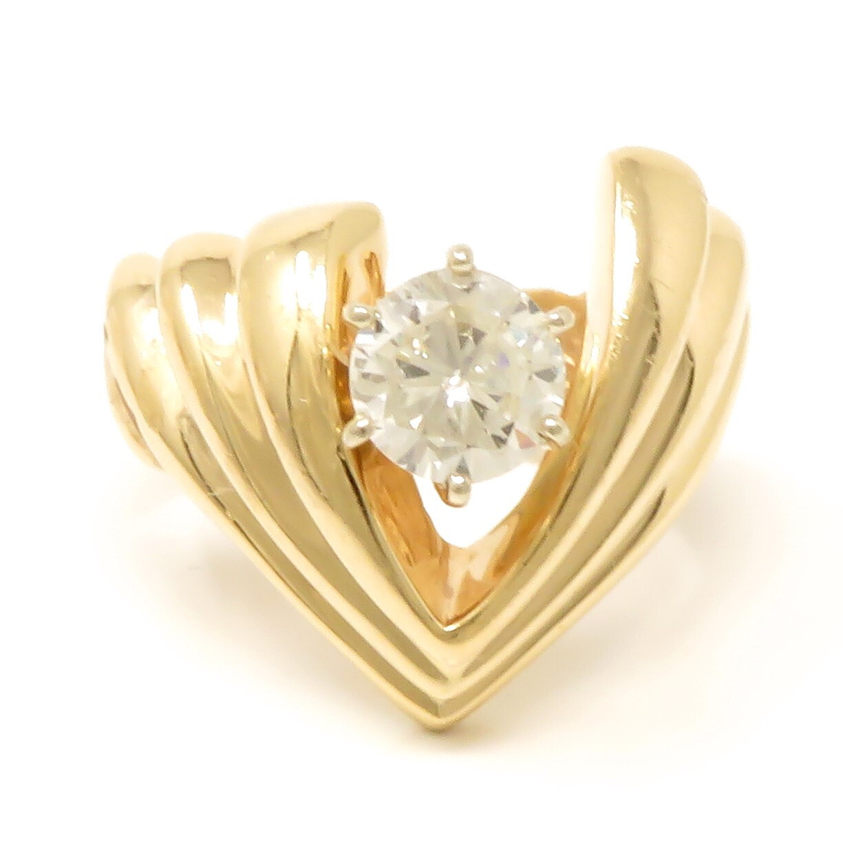 NYJEWEL 14k Yellow Gold 1ct Diamond V Ring - image 1