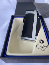 COLIBRI Enterprise 2 Double Jet Flame Lighter - Black and Chrome - New