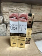Lot of 2 Grande Lips Hydrating Lip Plumper Gloss Clear