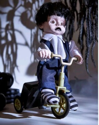 Halloween Animated Haunted Creepy Boy Doll On Tricycle Light up Sings  Peddles UK