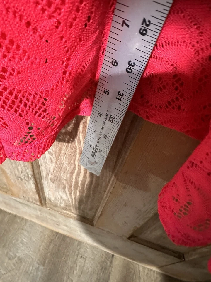 OP Hot Pink Floral Swimsuit Beach Tank Cover Up Juniors XL 15-17 - Image 4 of 4