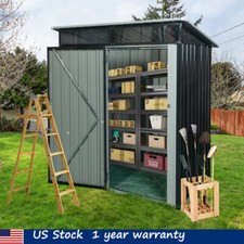 3 5FT Metal Outdoor Storage Shed Heavy Duty Garden Tool Shed Lockable Door Small