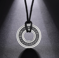 Nordische Rune Halskette Edelstahl Talisman Wikinger AnhäNger Amulett Silber
