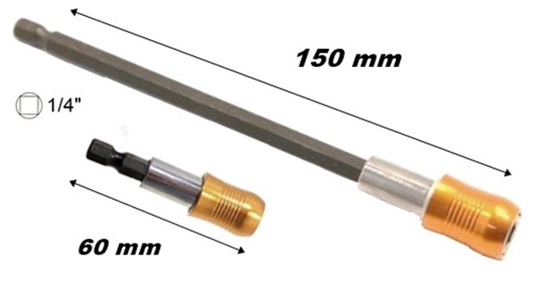 Set 2 pezzi di asta prolunga magnetica per cacciavite