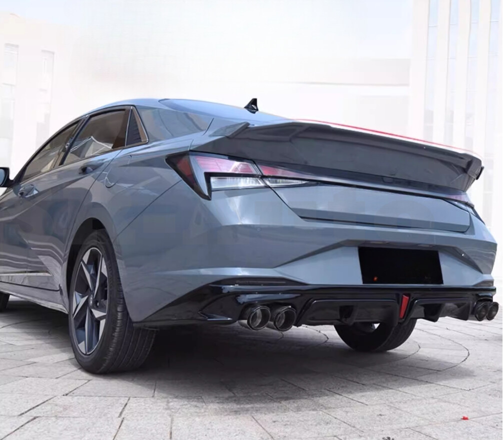ABS Black Style Rear Spoiler Tail Trunk Lip Wing Bar For Hyundai Elantra 21-24