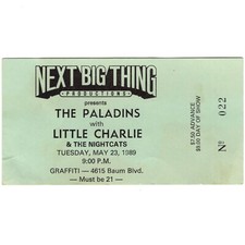 THE PALADINS & LITTLE CHARLIE Concert Ticket Stub PITTSBURGH PA 5/23/89 GRAFFITI