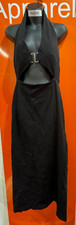 Zara Black Cut Out Halter Midi Dress, Size Large, New With Tag, RRP £50, B166