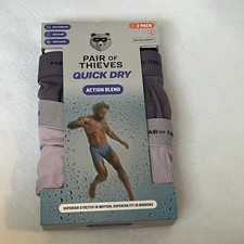 NEW 2 Pack Pair of Thieves Men  s Quick Dry Action Blend Boxer Briefs Size Large