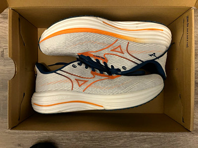 Mizuno Wave Rider 29 Men s Running Shoes White/Orange/Navy