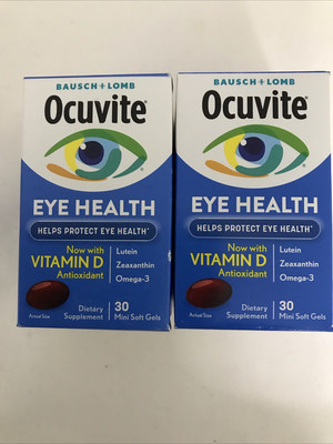 2x Bausch + Lomb Ocuvite Vitamin & Mineral Supplement 30 Soft Gel.exp 2027+