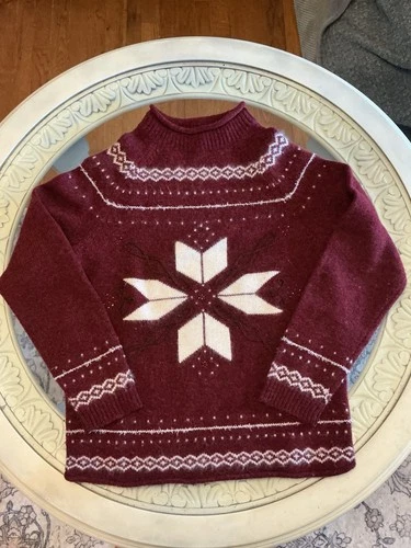 Women's Nordic Sweater Medium Shetland Wool Blend Red Bob Timberlake