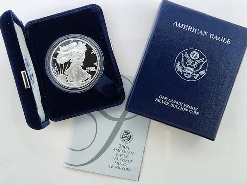 2004-W Proof American Silver Eagle, OGP