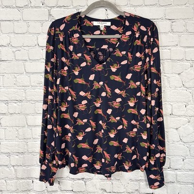 L.K. Bennett TJ Carie Floral Print Blouse In Sloane Blue Multi Print Women S