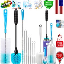 8-Piece Bottle Brush Set with 16-Inch Long Handle - Ultimate Cleaner