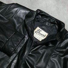 Berman Women's Black Classic Vintage 90s Leather Jacket Coat Size 8 Mid Length
