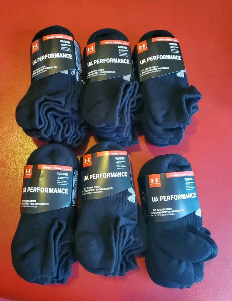 Under Armour Youth Lrg Performance 36 Pairs BLACK No Show Socks Size YLG 1 TO 4 - Image 2 of 4