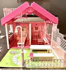 Vintage 1992 Fold 'N Fun Barbie House Folds Into Carry Case Garden Terrace
