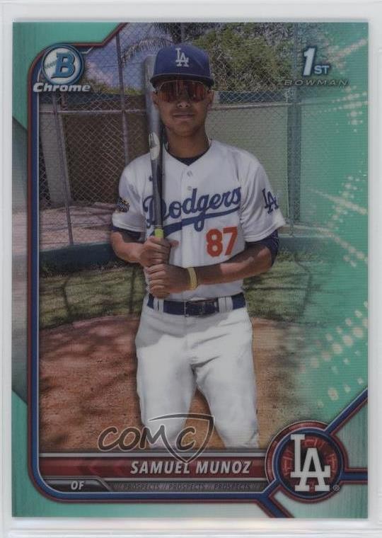 2022 Bowman Chrome Prospects Aqua Refractor 76/125 Samuel Munoz #BCP-161 12ec