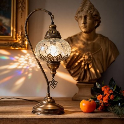 Mozaist Handmade Turkish Swan Table Lamp, With Free Led LightBulb