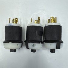 Hubbell HBL2621 Twist Locking Plug 30A 250V 2P 3W L6-30P Black White - Lot of 3