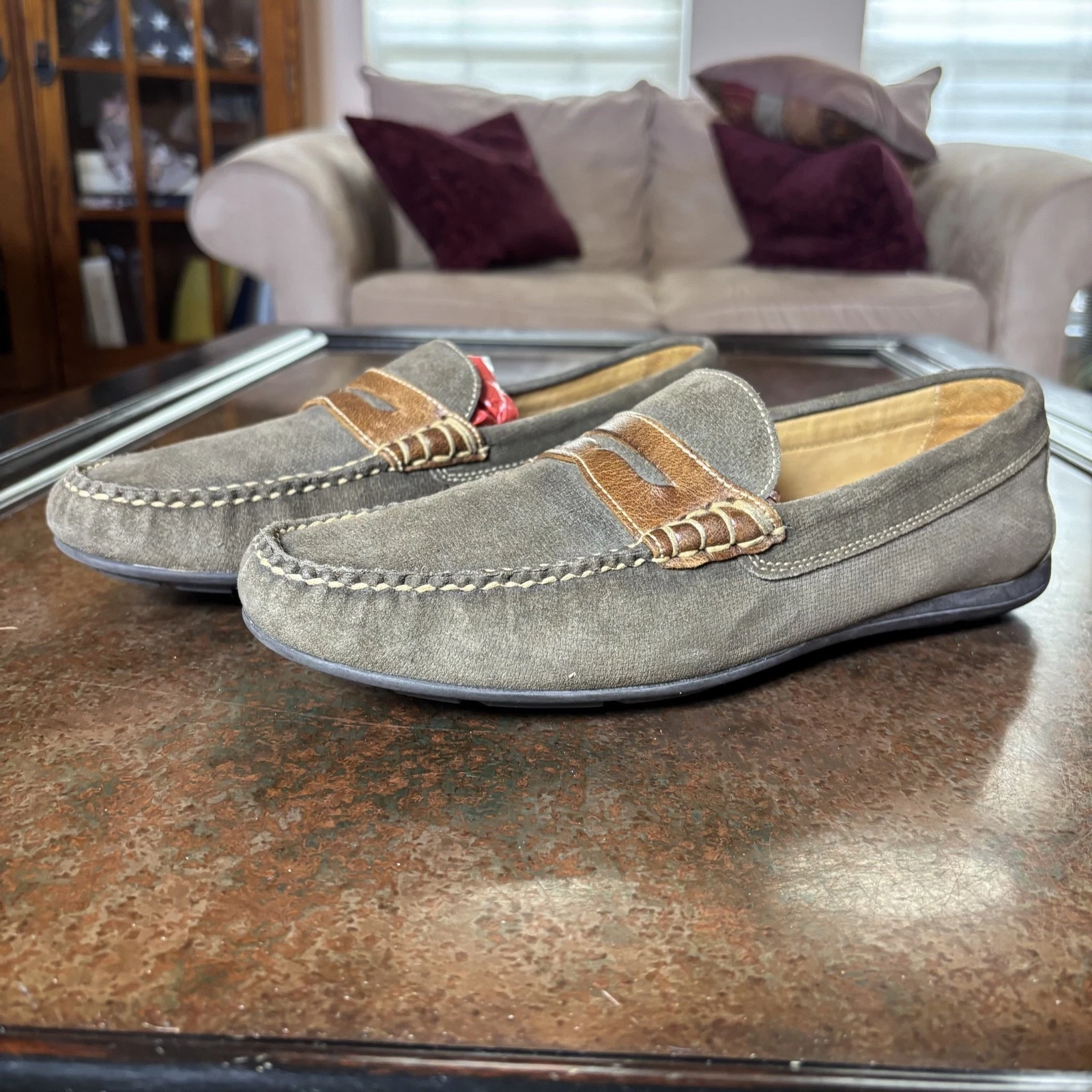 Martin Dingman Bill Suede Penny Loafers Men's Size 10.5 Casual Countryaire Shoes