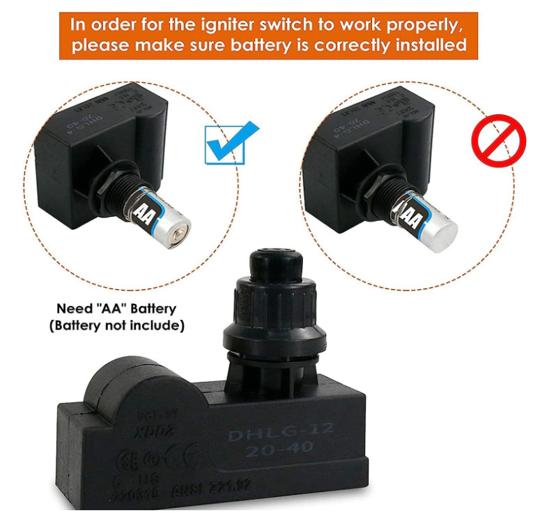 Uniflasy Push Button Grill Ignitor 2 Outlet Electronic Igniter kit for...