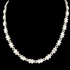 Napier Silver Tone X Link Necklace 16  18" Brushed Polished Statement