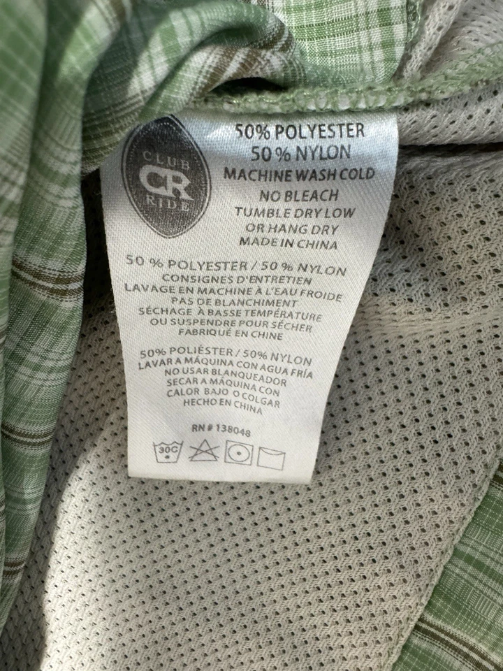 Camisa de ciclismo Club Ride para hombre malla abotonada verde talla mediana Foto 4 de 4