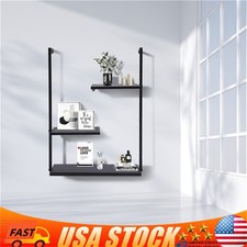3-Layer Wall Hanging Storage Rack Book Photo CD Floating Shelf Stand Decor 45lbs
