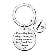 Mom Birthday Gift Keychain, Mothers Day, Christmas, Thank You, Daughter, Son