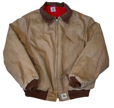 Vintage Carhartt J14 CHT Santa Fe Brown Bomber Canvas Jacket Size XXL USA