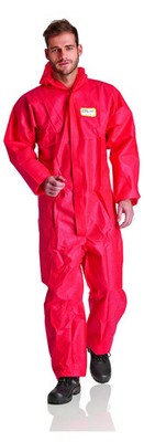 KARTON 50 STÜCK SMS Asbestanzug Maleranzug Schutzanzug rot CAT.III Kat.3 Typ 5+6