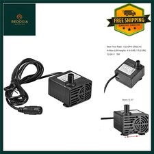 Adjustable Quiet Submersible Water Pump 132 GPH for Pond Aquarium 5W