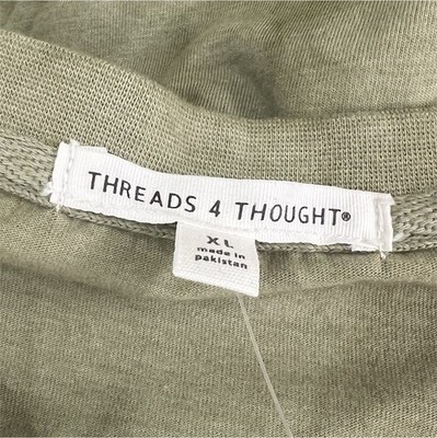 Threads 4 Thought Women's XL Green Solid Knit Crew Neck Short Sleeve T-Shirt